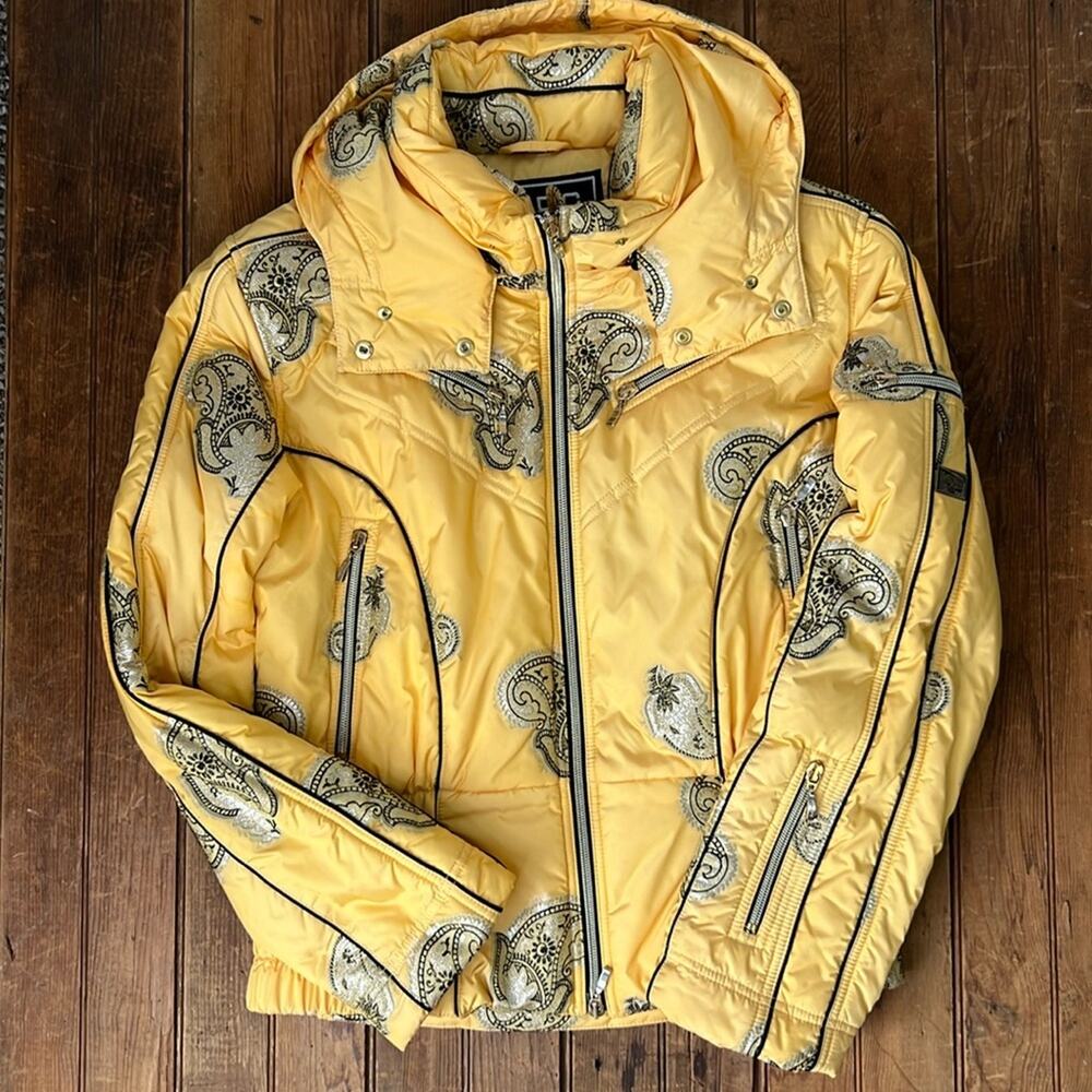 Yellow Paisley Women's Ski Jacket